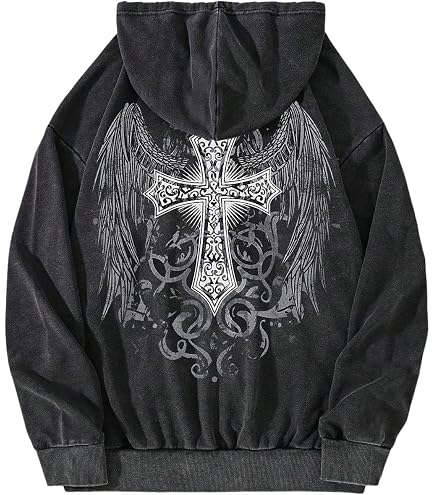Amazon.com: NCDUANSAN Splicing Fake Two-Piece Suit Gothic Hoodie